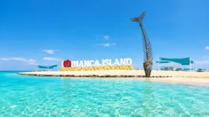 Остров Утопия (Бьянка) у Хургады: пляж Bianca Island с белым песком и бирюзовой водой в районе Абу-Сомы